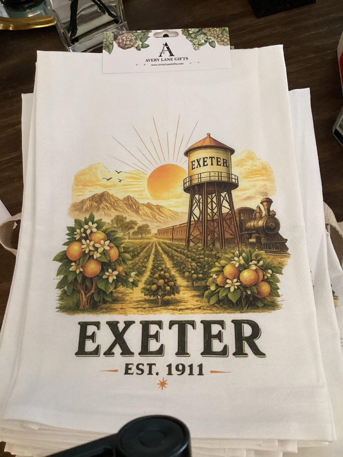 Exeter Water Tower Flour Sack Cotton Tea Towel