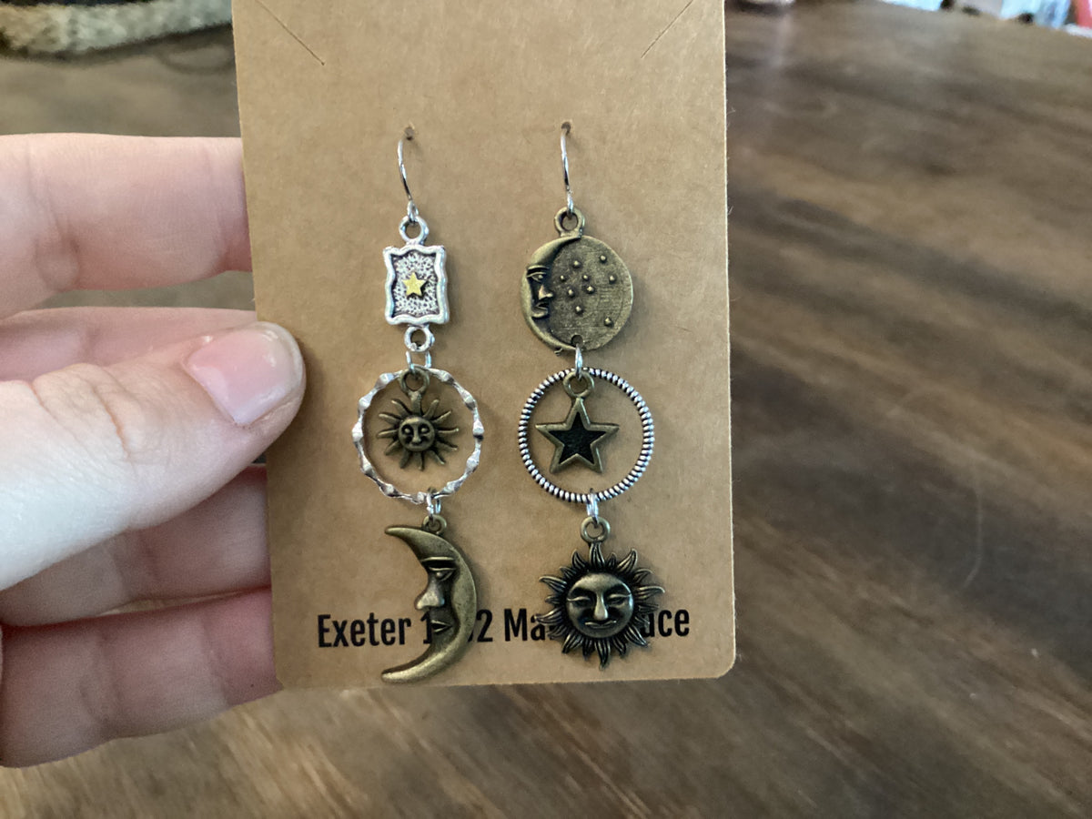 Sun and moon earrings