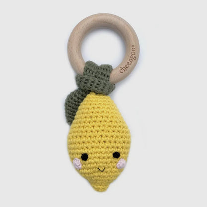 Organic Crocheted Lemon Ring Rattle