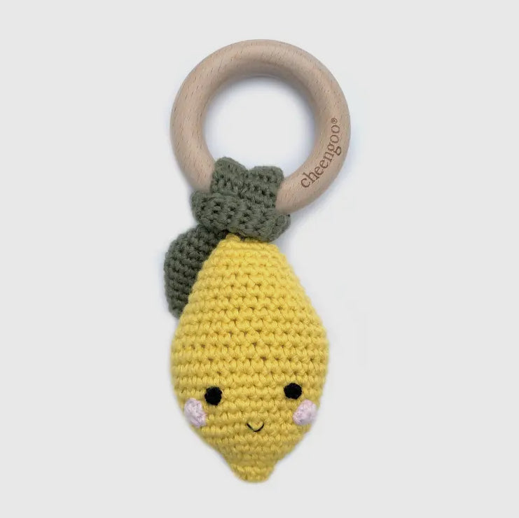 Organic Crocheted Lemon Ring Rattle