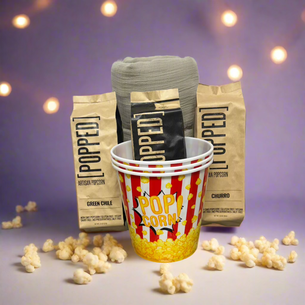 Movie Night Popcorn Flight - Churro + Green Chile + Mezcal Carmel (Organic &amp; Non-GMO)