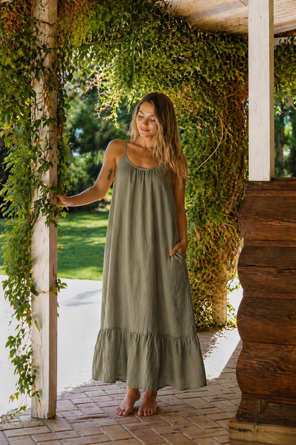 Maxi Dress – Classic Strap with Pockets
