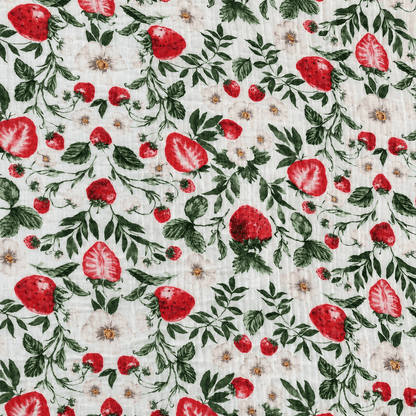 Ultra-Lightweight 6-Layer Muslin Blanket - Strawberry Fields