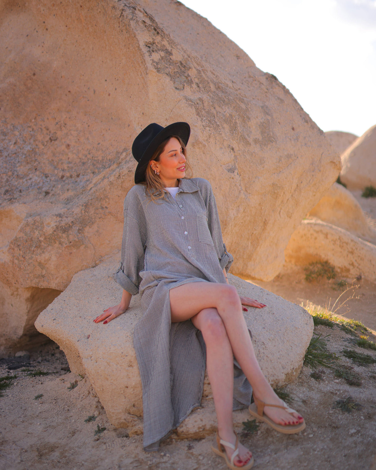 Florence Long Sleeve Muslin Shirt Dress