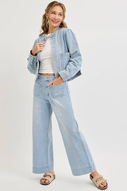 WIDE LEG  DENIM JEANS