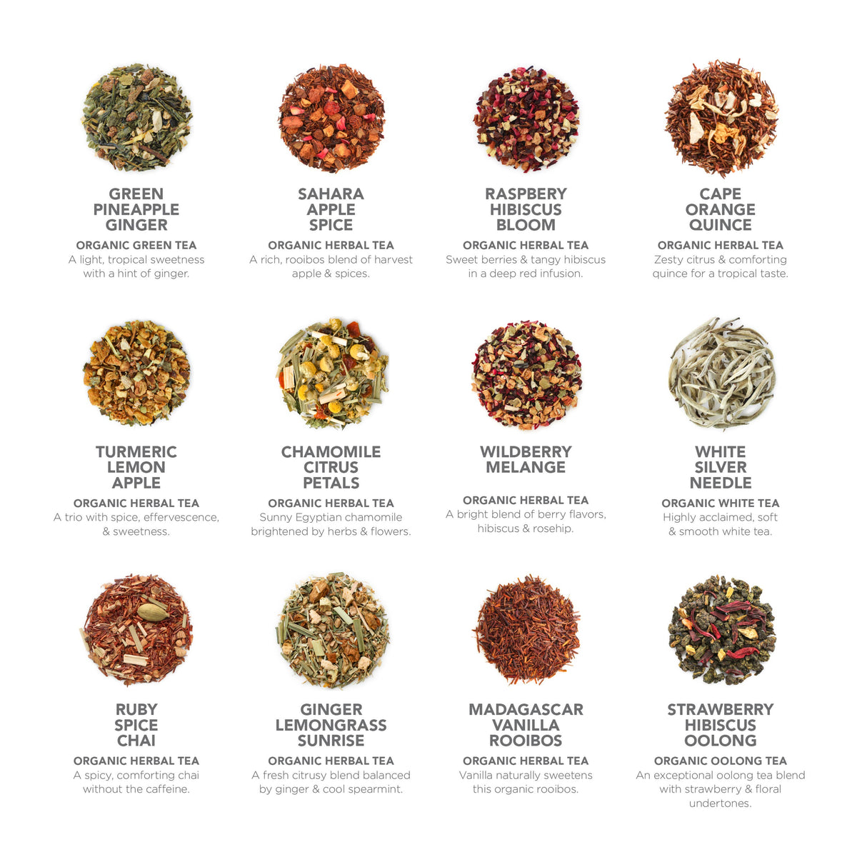 Teabloom World Pyramid Tea Collection, 24 Organic Teas