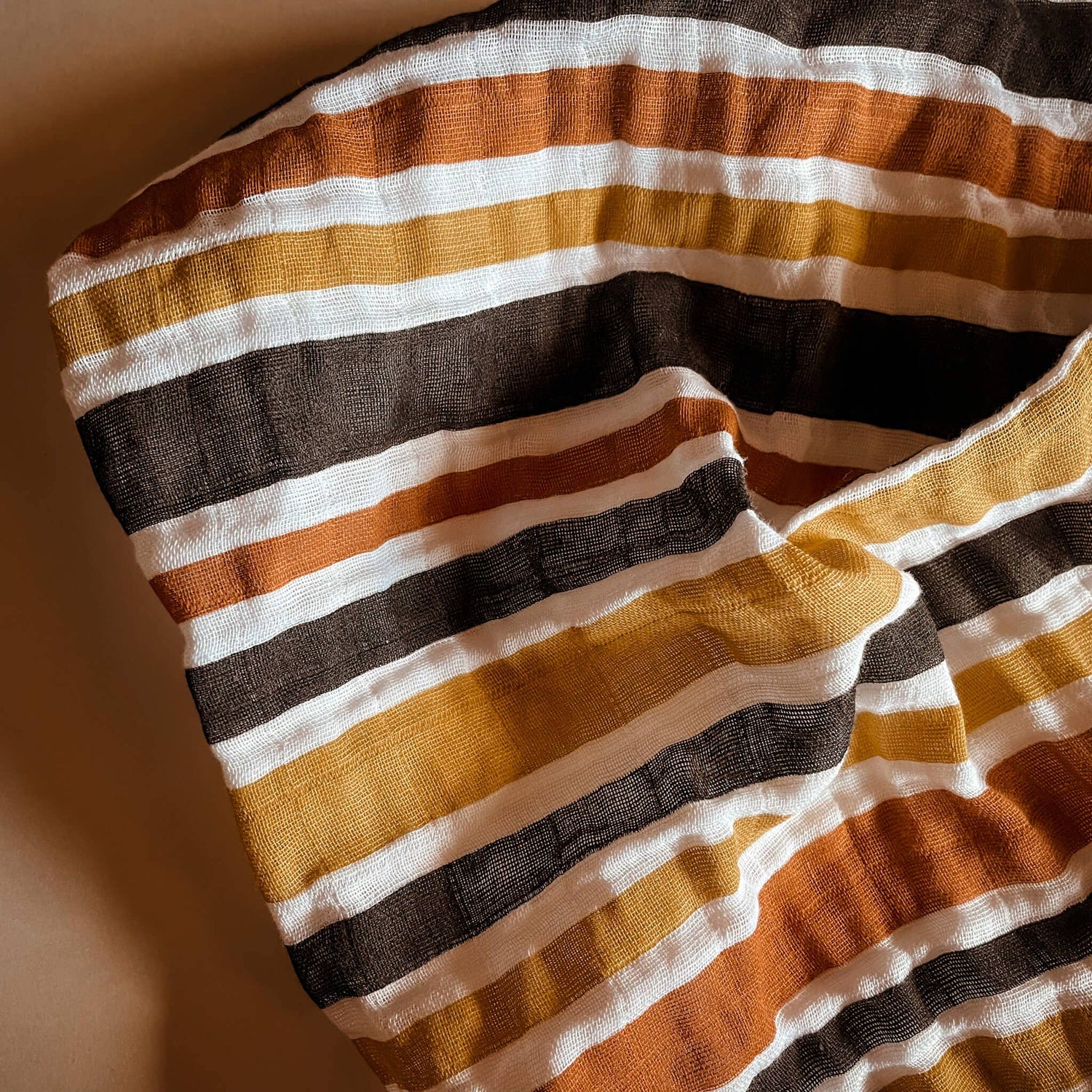 Autumn Stripe Muslin Swaddle