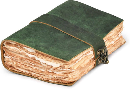 Handmade Leather Journal with C-Lock Unlined Deckle