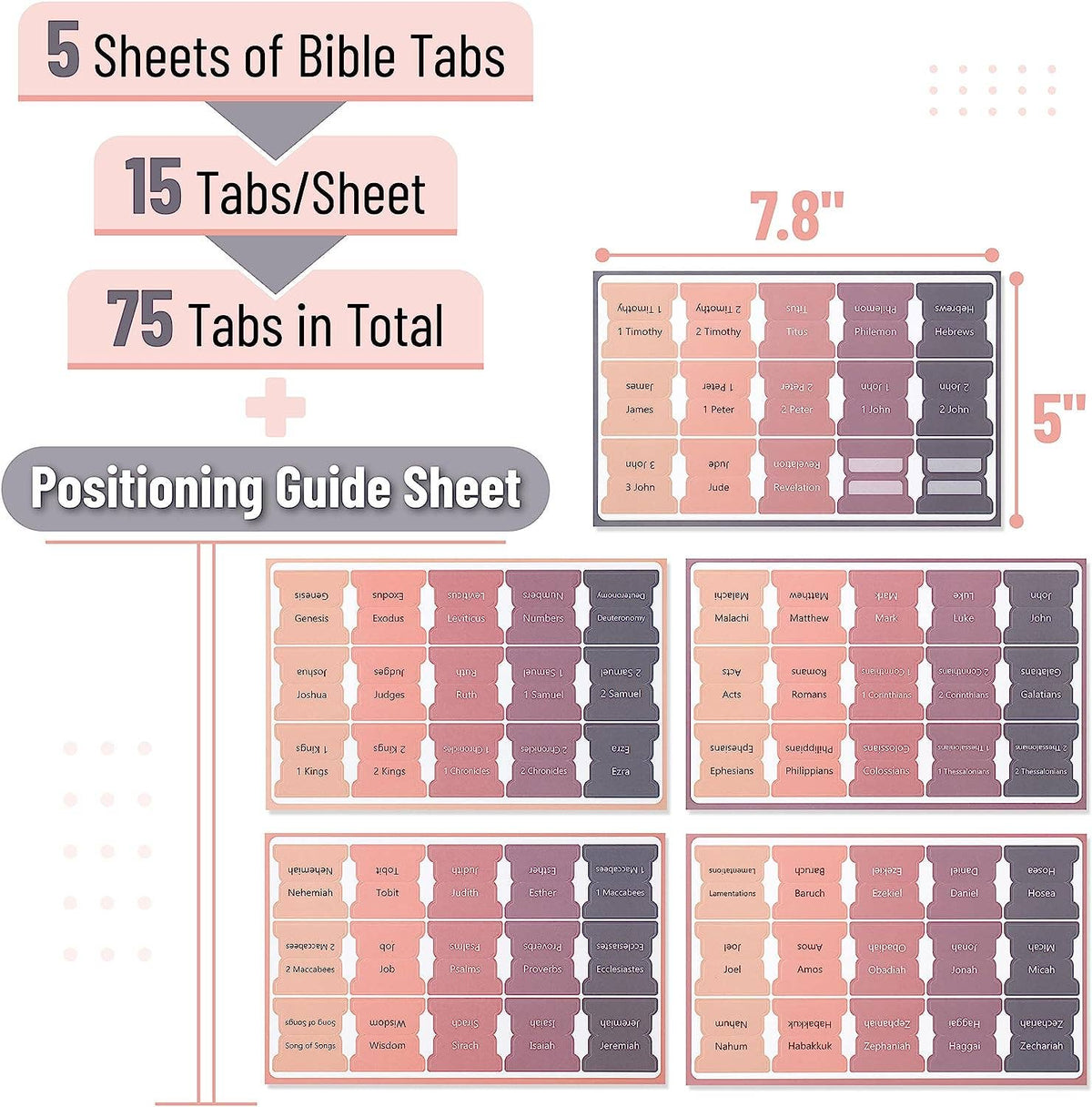 Vintage Sunset Shades Bible Tabs - 75 Laminated Labels