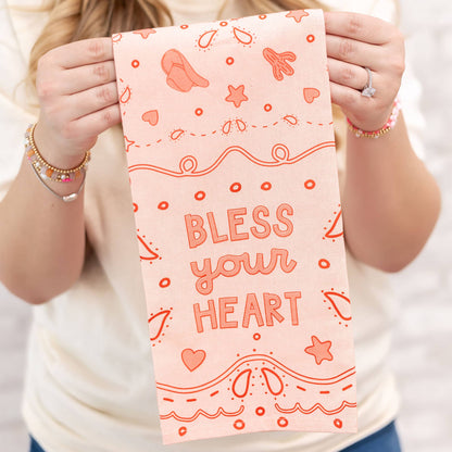 Bless Your Heart Western Tea Towel
