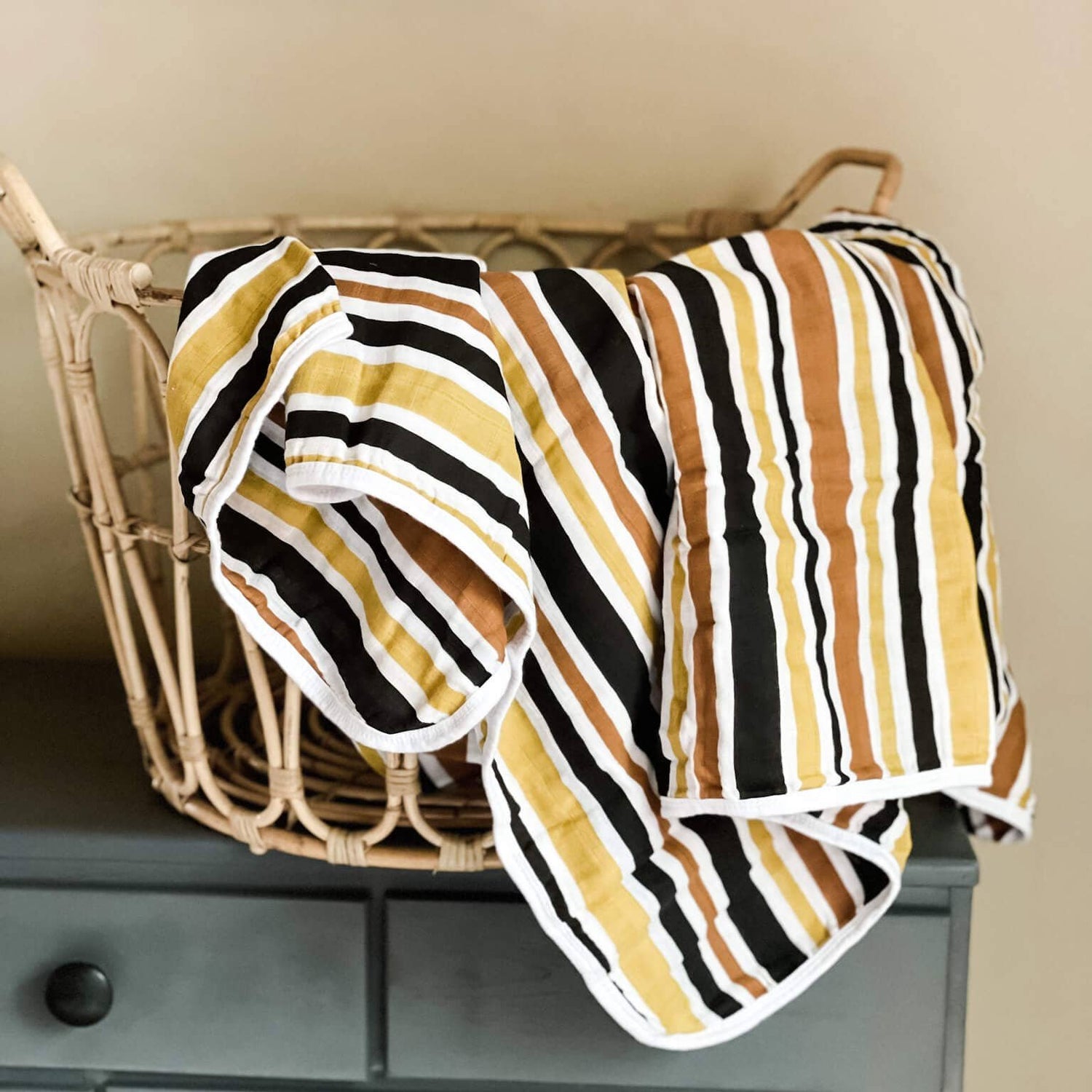 Autumn Stripe Muslin Throw