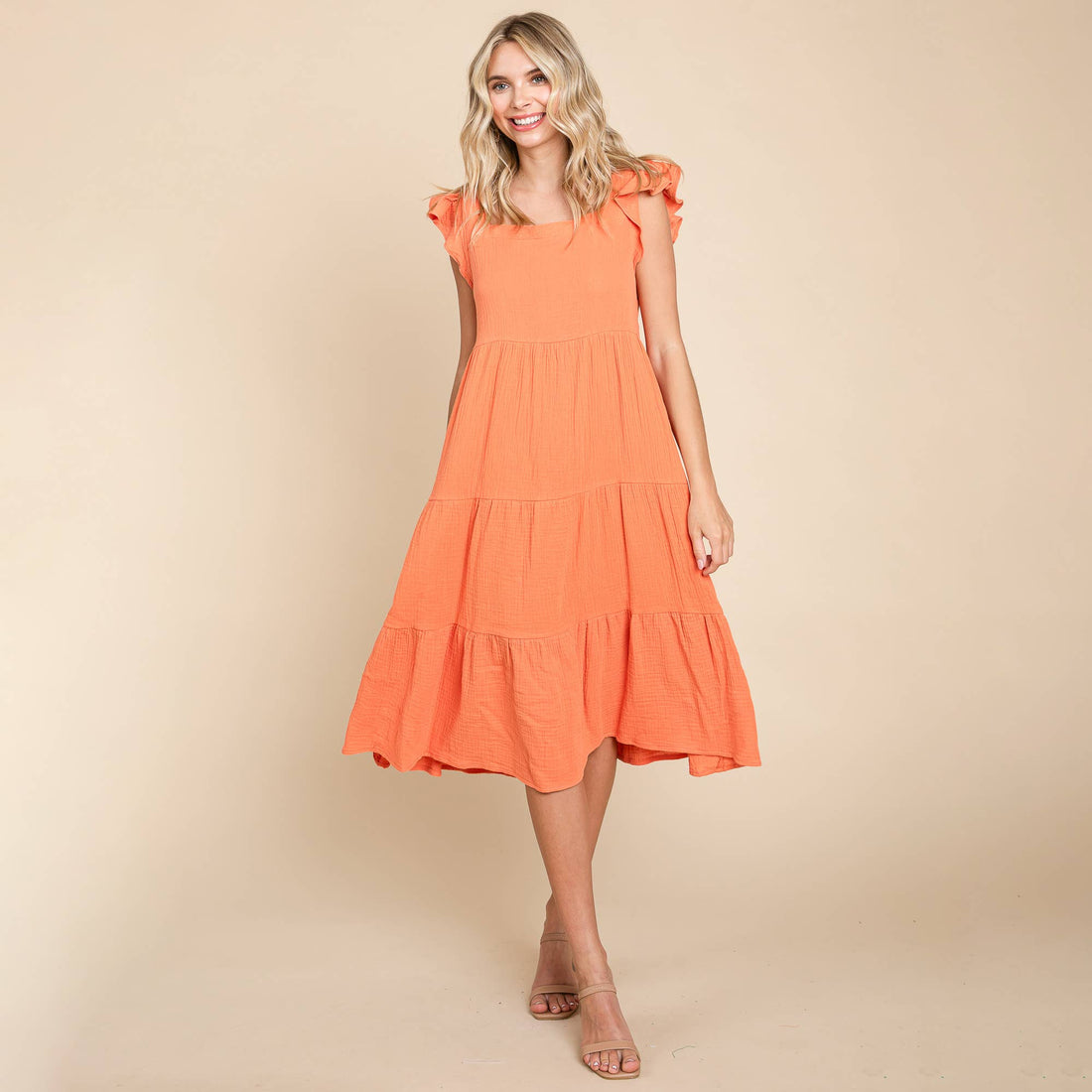 PROTOTYPE* Sunset Ruffle Tiered Muslin Midi Dress