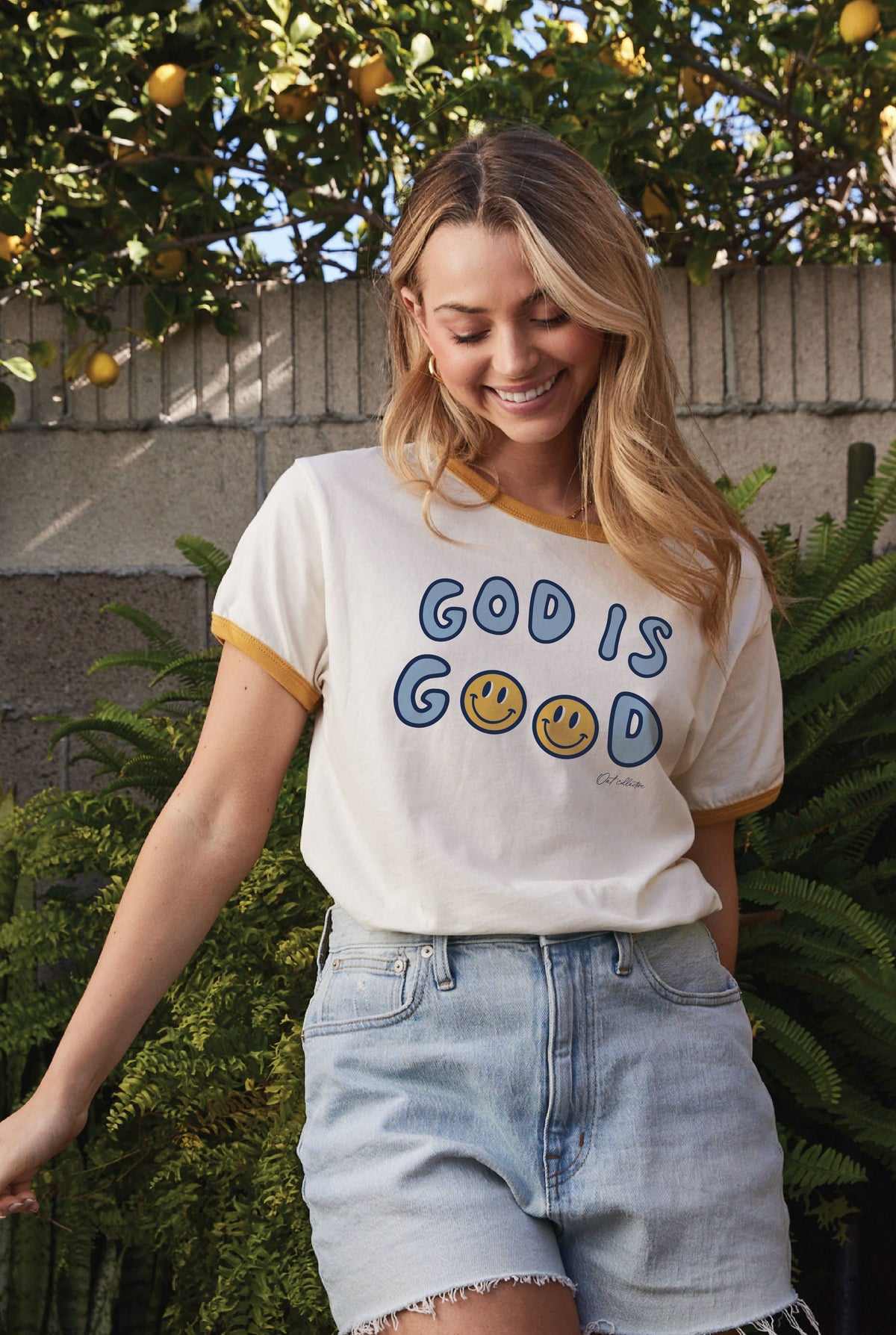 GOD IS GOOD Ringer Graphic T-Shirt