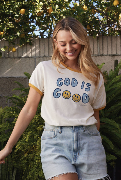 GOD IS GOOD Ringer Graphic T-Shirt