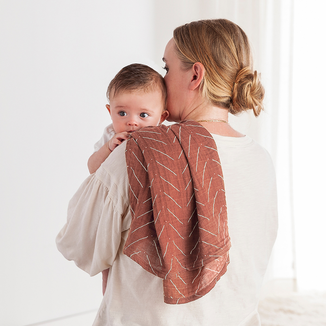 Rust Pattern Muslin Multi-Tasking All-In-1