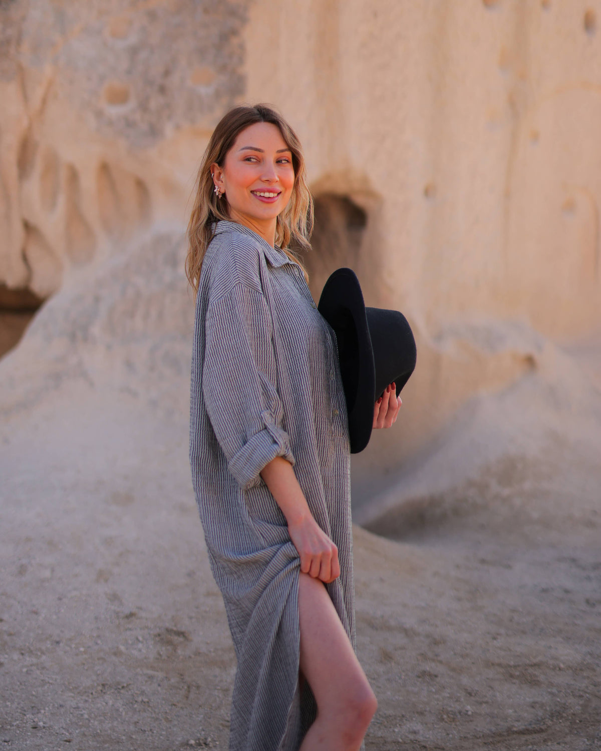 Florence Long Sleeve Muslin Shirt Dress