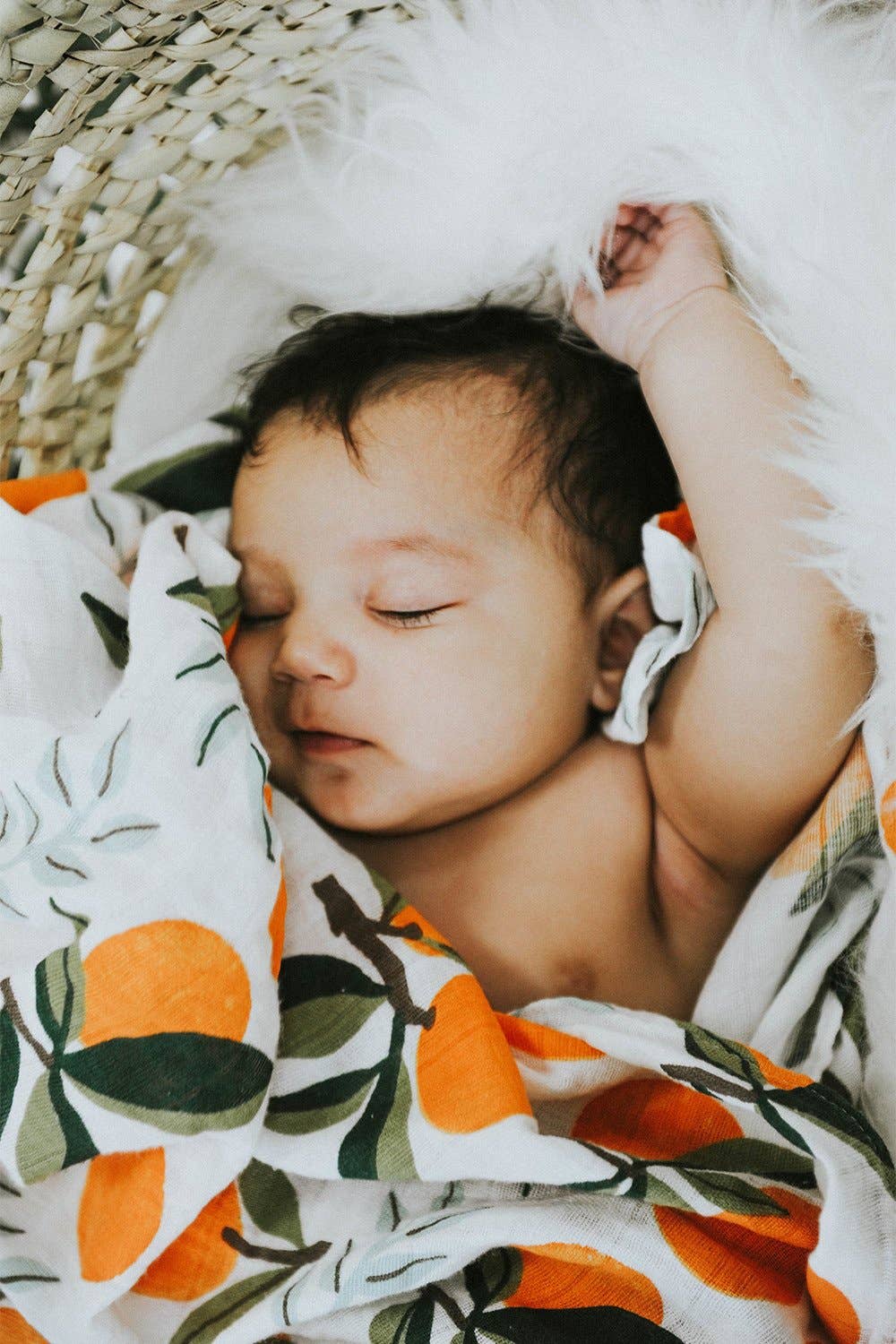 California Oranges Muslin Swaddle