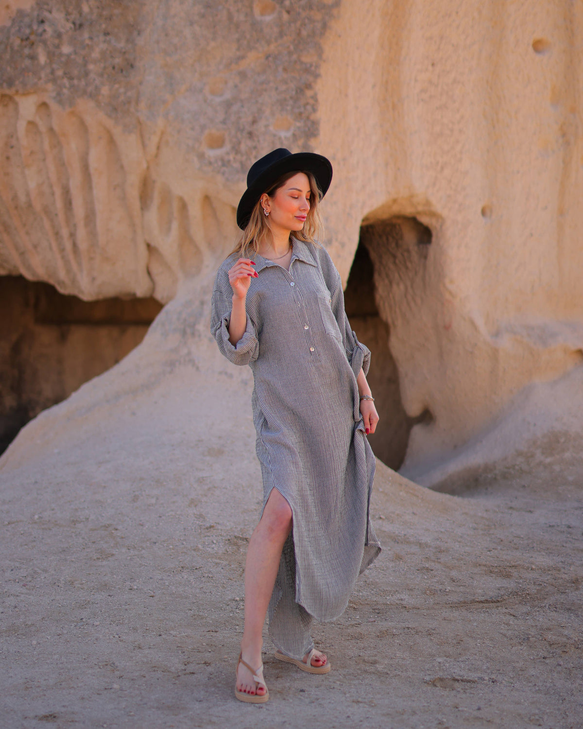 Florence Long Sleeve Muslin Shirt Dress
