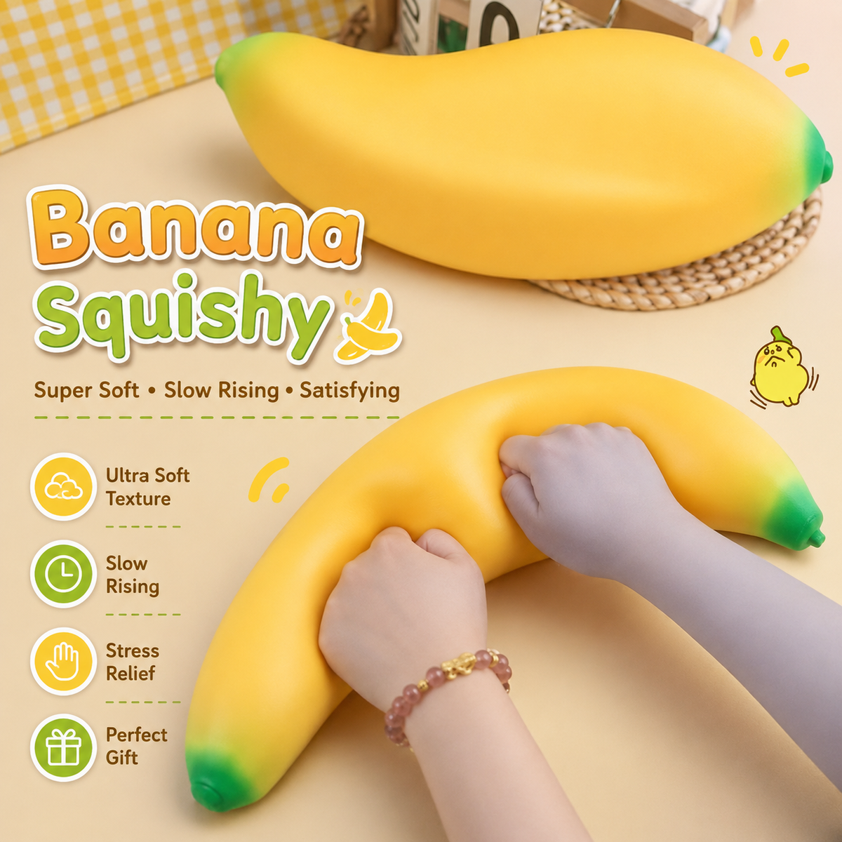 Giant Banana Squishy – Jumbo Stress Toy