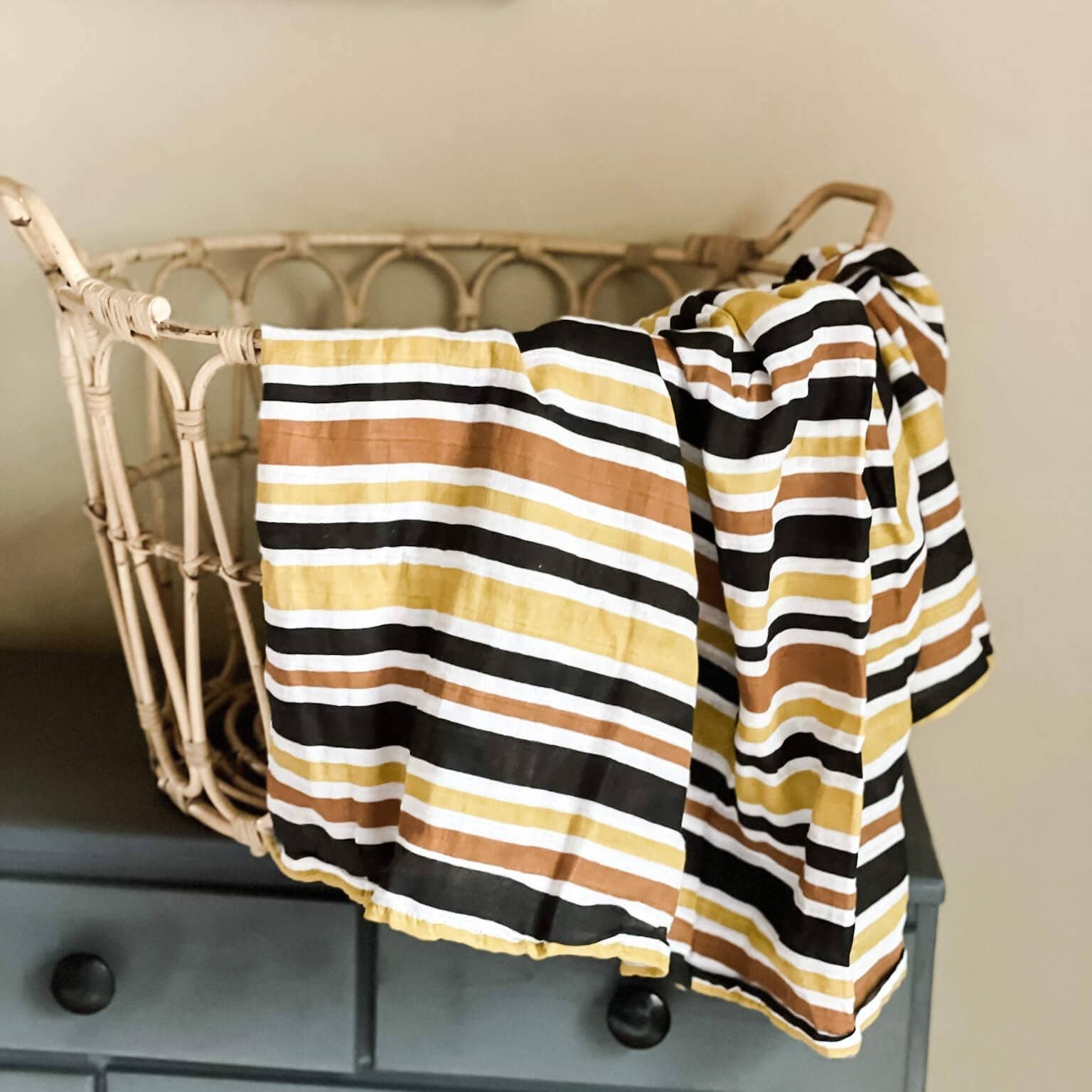 Autumn Stripe Muslin Swaddle