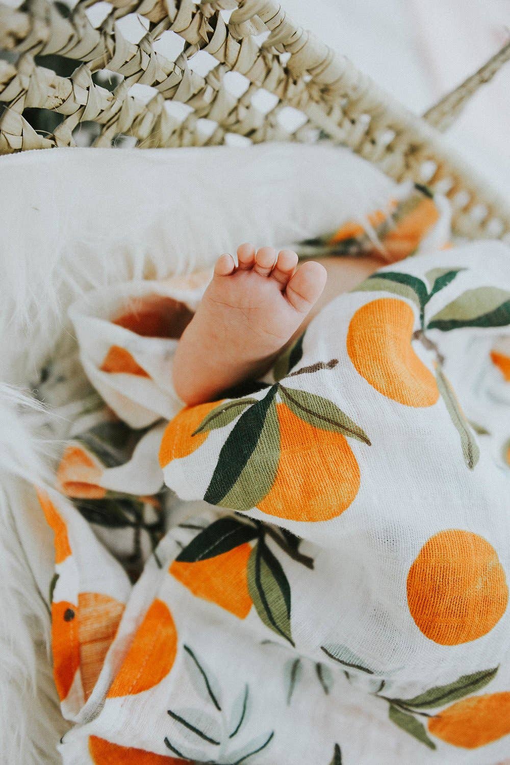 California Oranges Muslin Swaddle