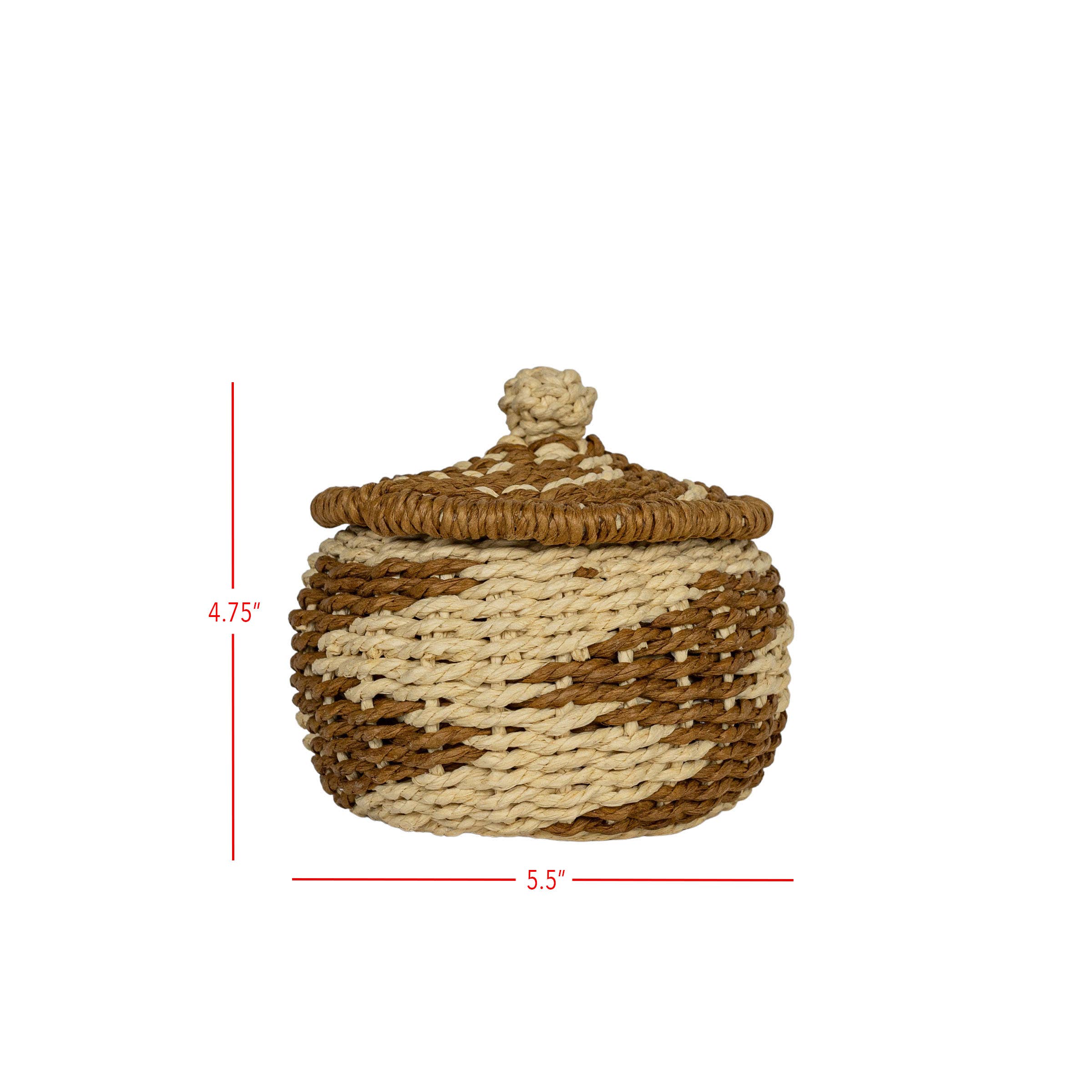 Hand-Woven Rope Basket with Lid, Fall Decor