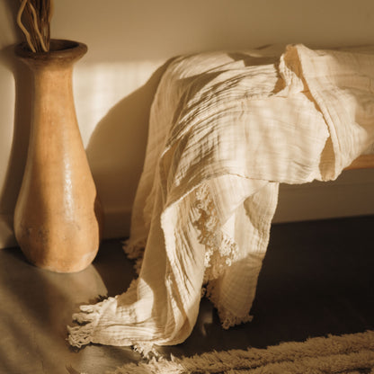 Oversized Fringe Breeze Throw