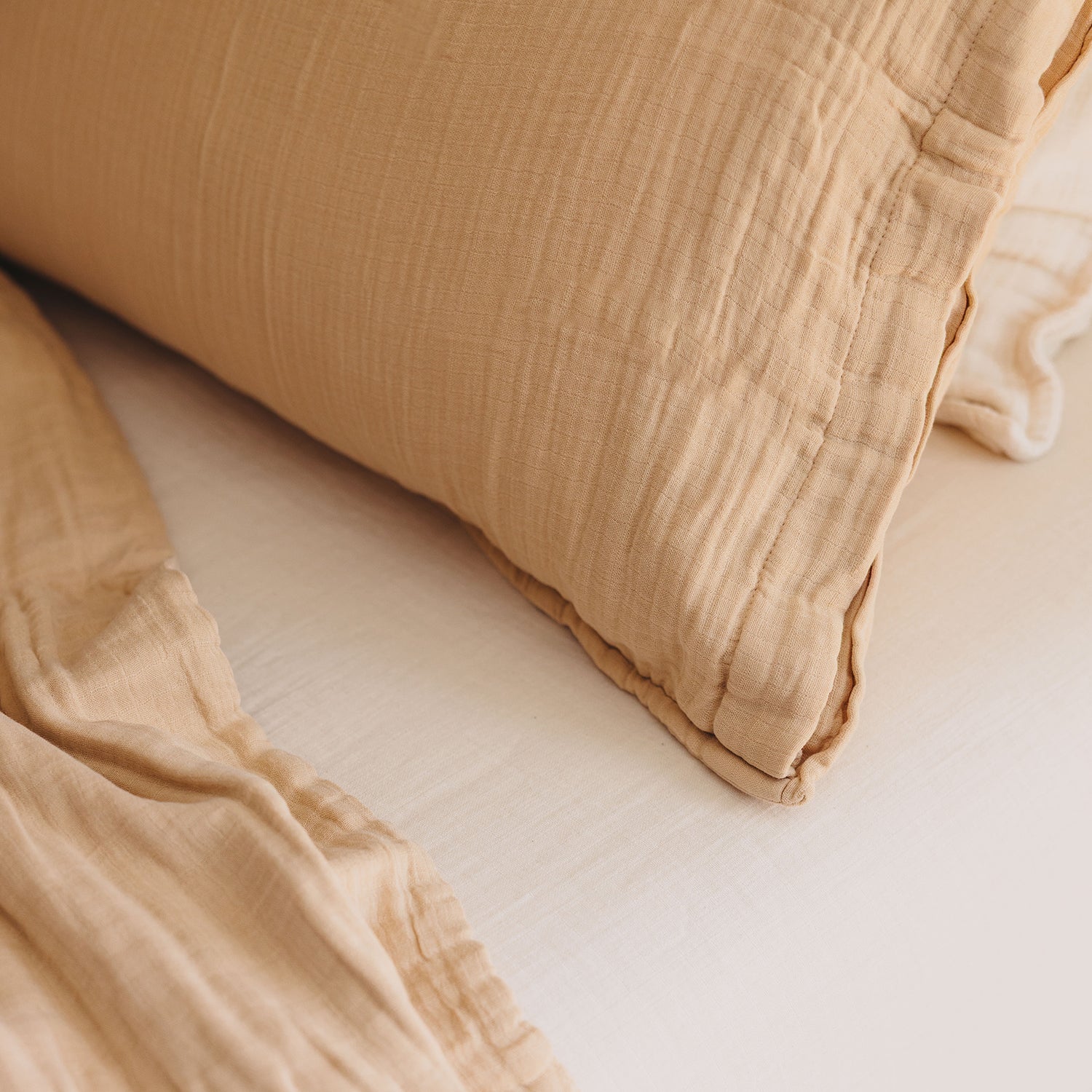 King 365 Muslin Cotton Pillow Shams in Sand