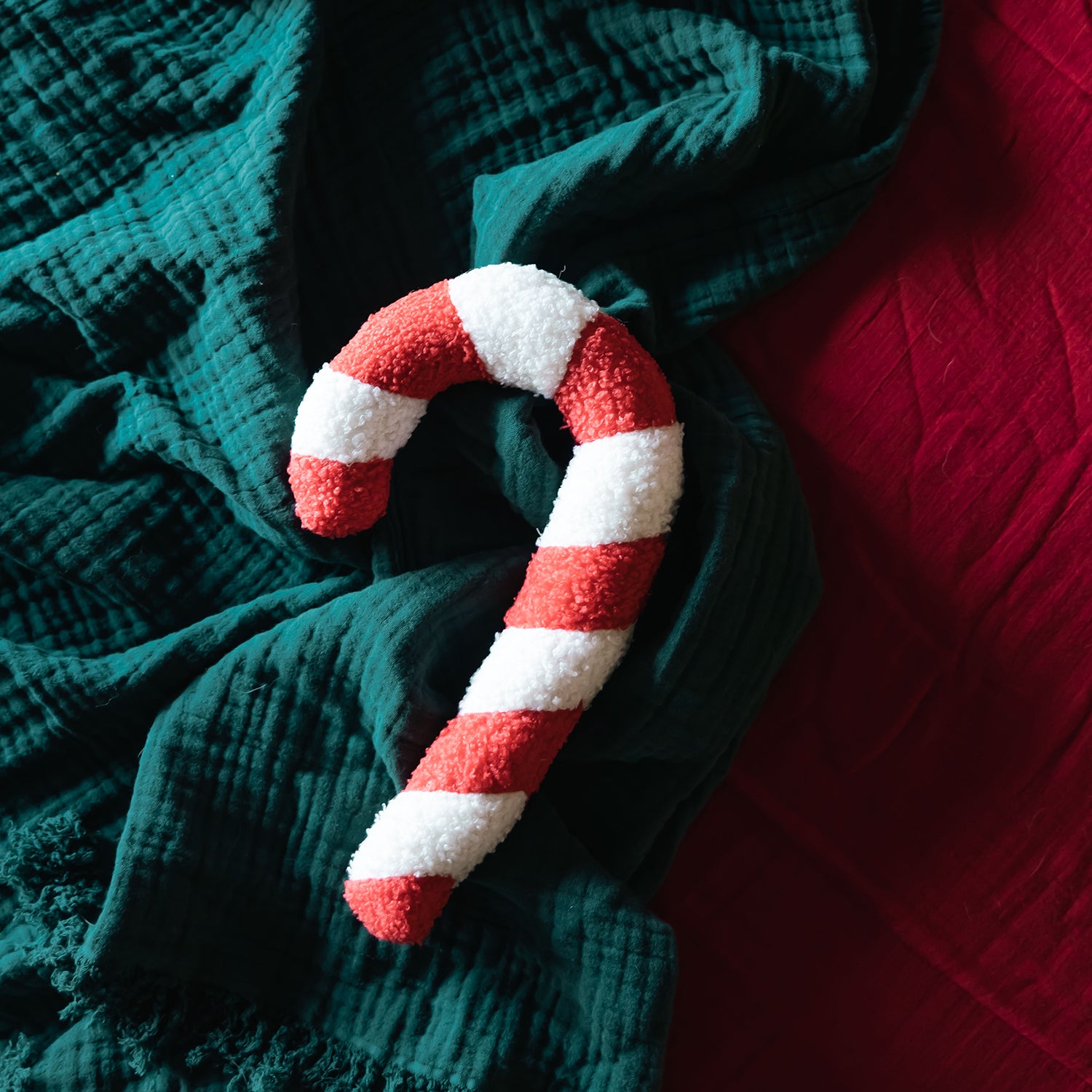 Candy Cane Plush Throw Pillow