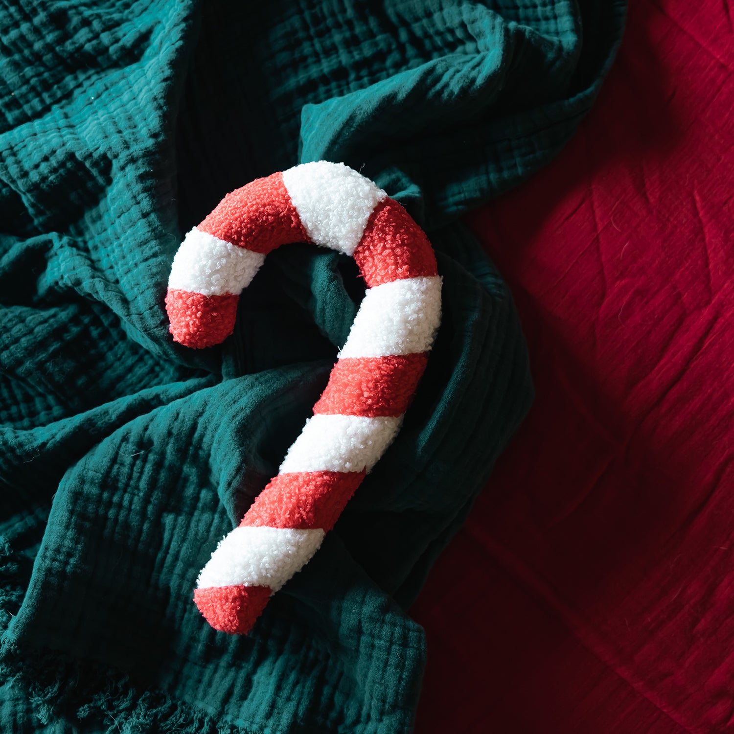 Candy Cane Plush Throw Pillow