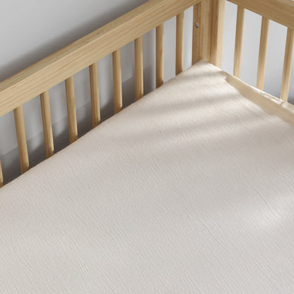 Muslin Cotton Crib Fitted Sheet in Signature Colors