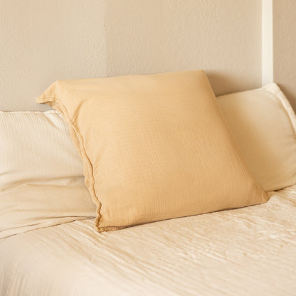 Euro 365 Muslin Cotton Pillow Shams in Sand