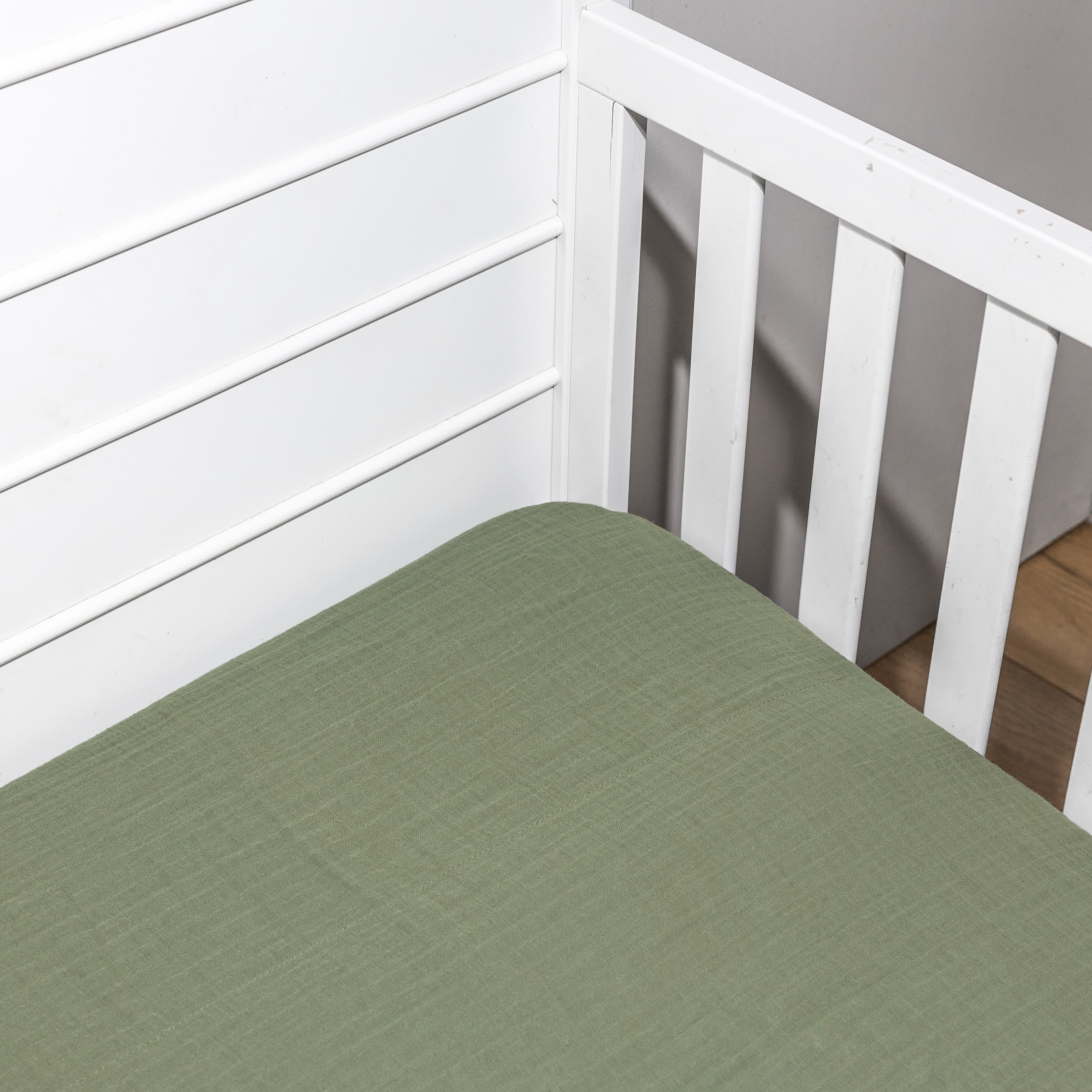 Muslin Cotton Crib Fitted Sheet in Signature Colors
