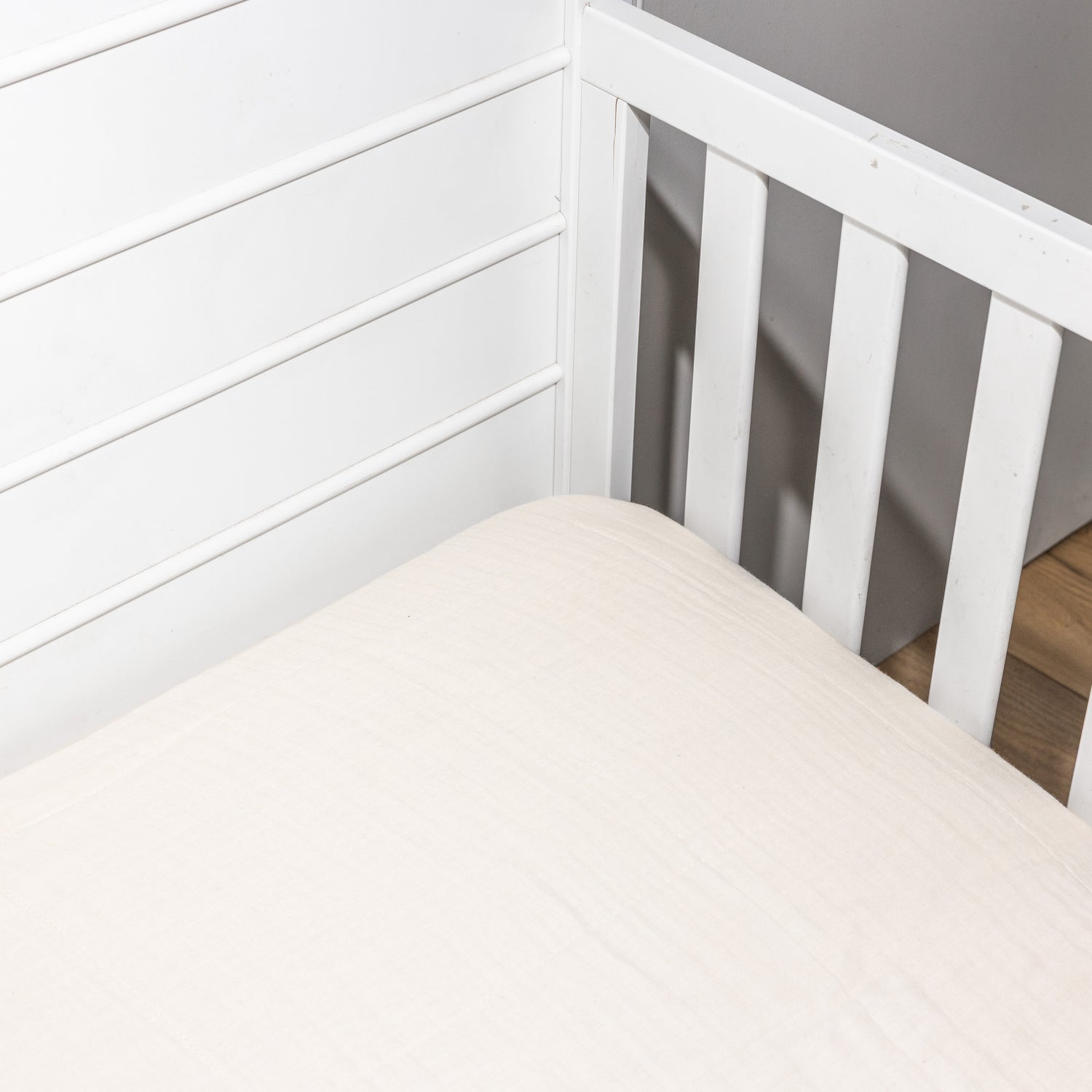 Muslin Cotton Crib Fitted Sheet in Signature Colors