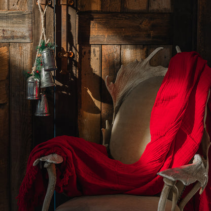 Classic Christmas Oversized Fringe Breeze Throw (Goodbye Colors)