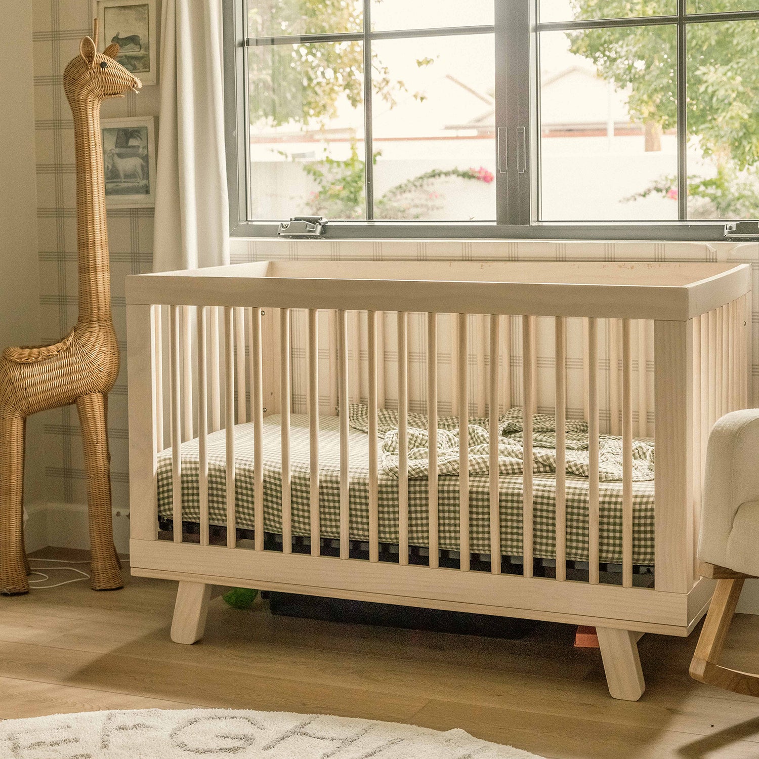 Muslin Cotton Crib Fitted Sheet in Gingham