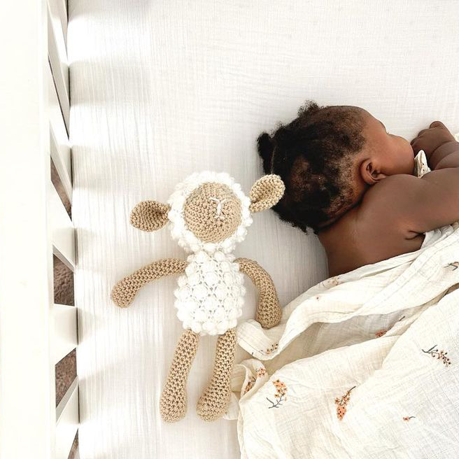 Muslin Cotton Crib Fitted Sheet in Signature Colors