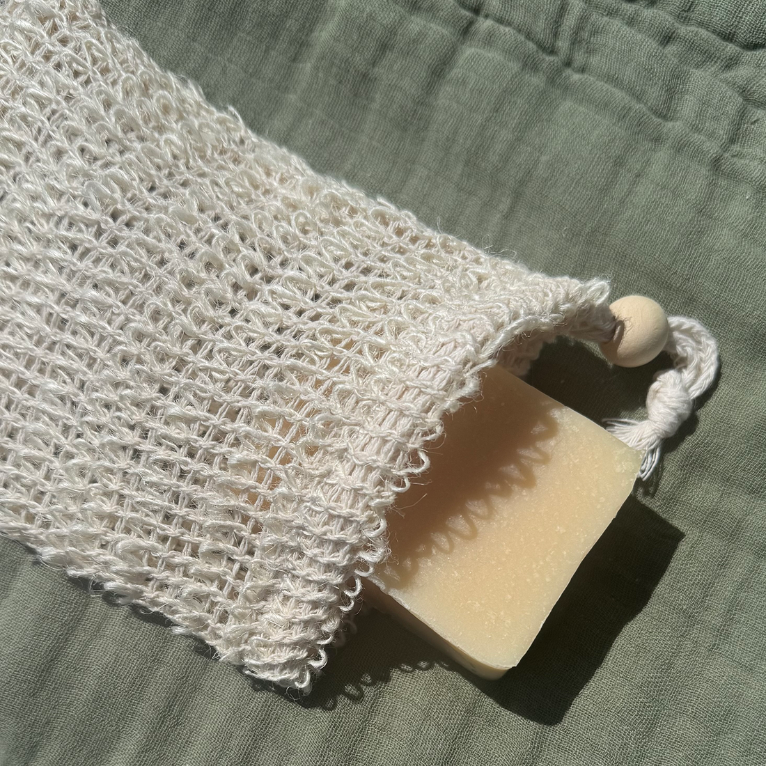 Organic Reusable Sisal Soap &amp; Bath Tea Pouch