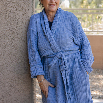 Full-Length Muslin Cotton Robe