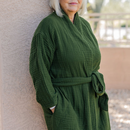 Full-Length Muslin Cotton Robe