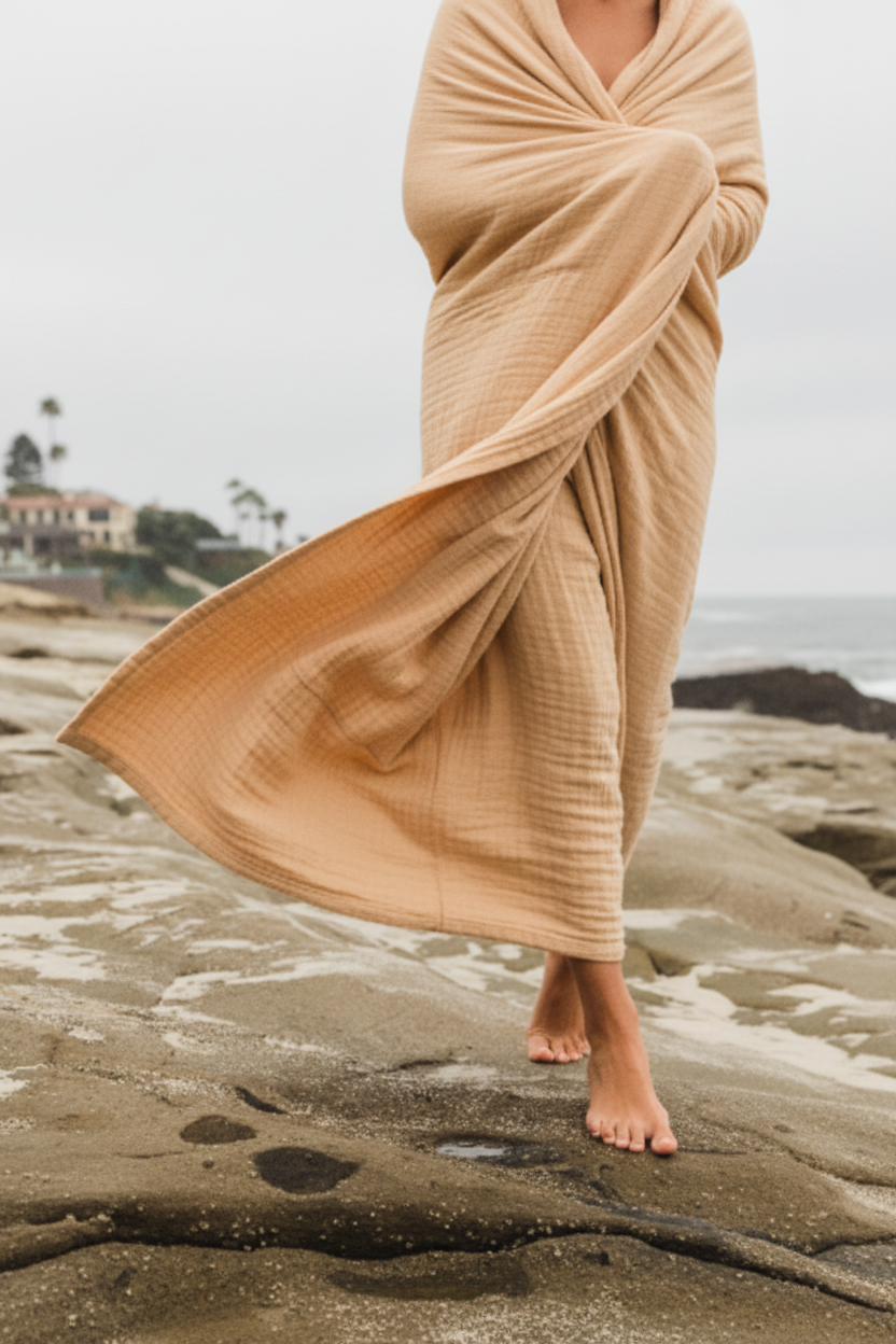 Quick Dry Bath Towel in Sand — Coastal Lifestyle Hero